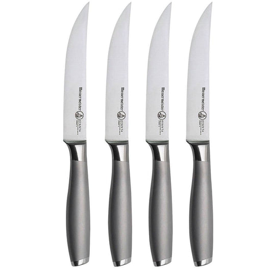 Messermeister Avanta Fine Edge Steak Knife Set - Stainless Handle - 4 Pc