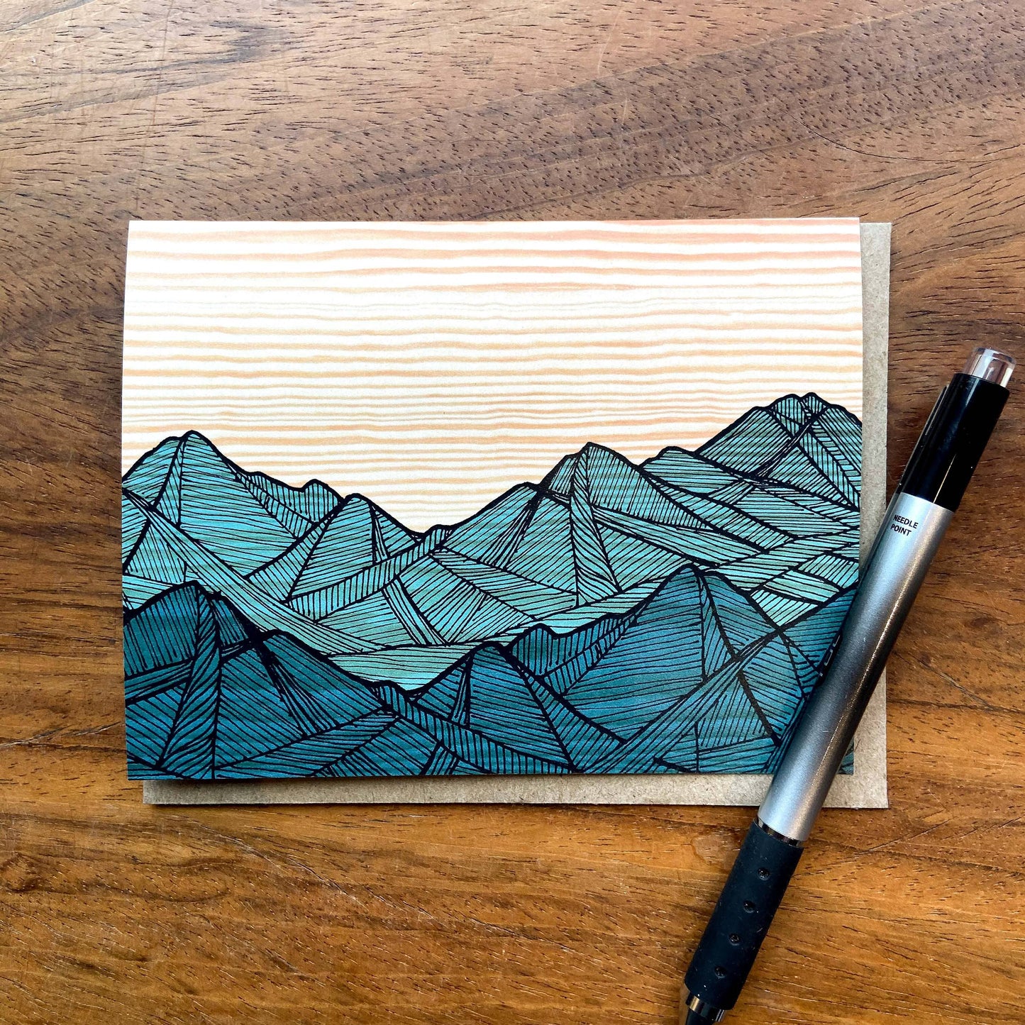 Red Umbrella, Stuart Range Greeting Card