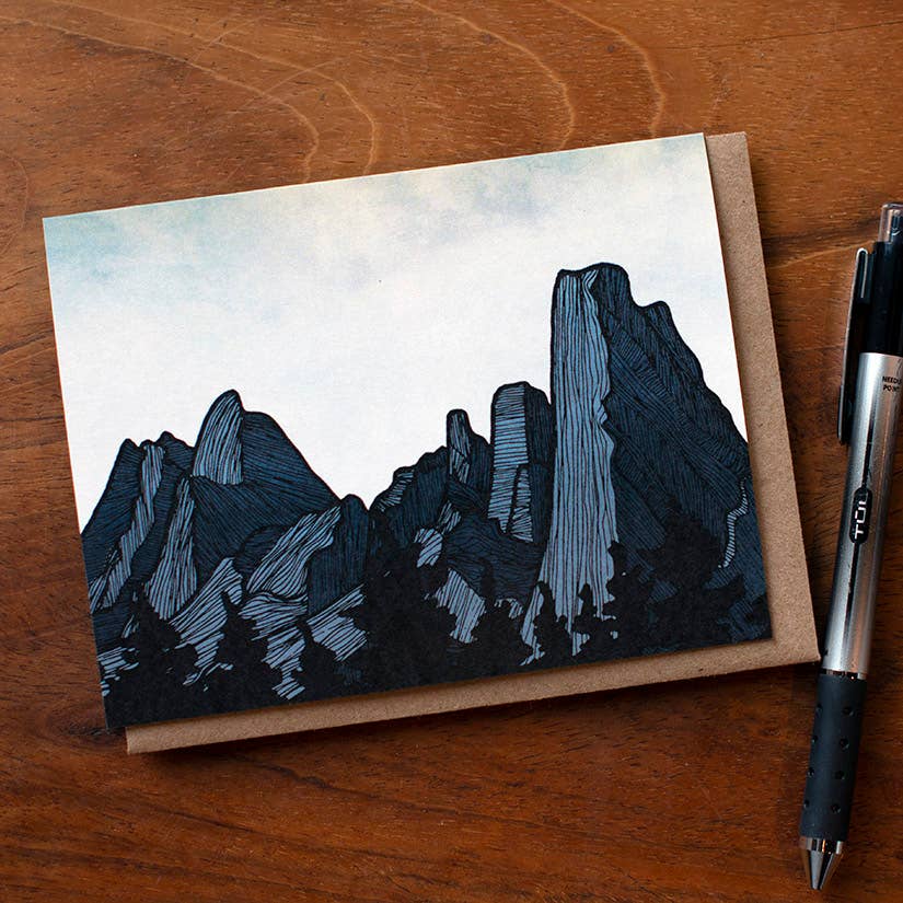 Red Umbrella, Spires Greeting Card