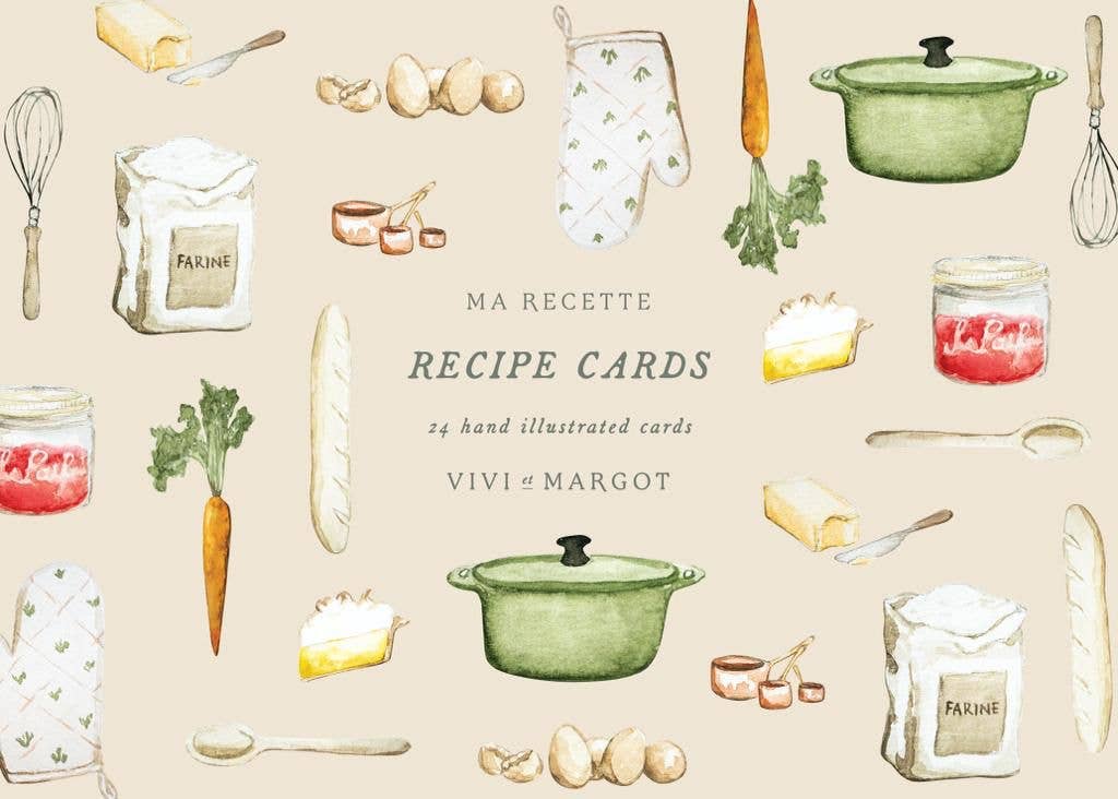Vivi et Margot, Hand Illustrated Recipe Card Box Set 24