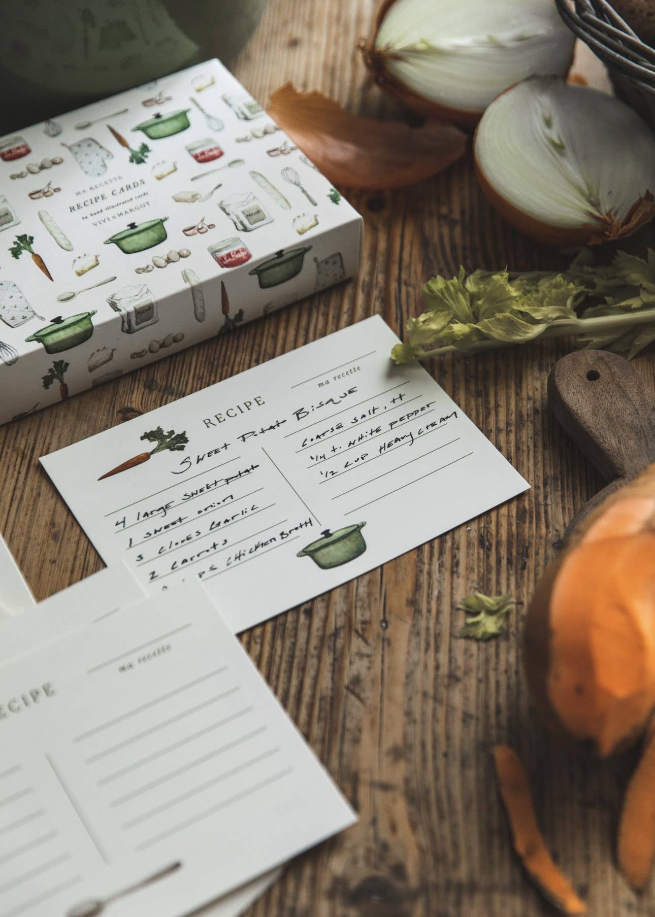 Vivi et Margot, Hand Illustrated Recipe Card Box Set 24
