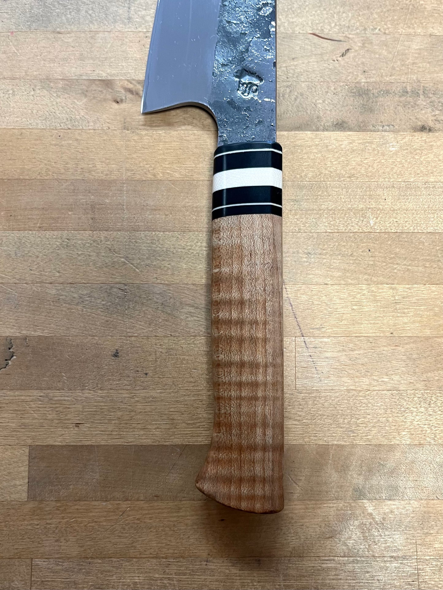 Showalter Smithing, Cascade Collection 7" Chef with Curly Maple Handle