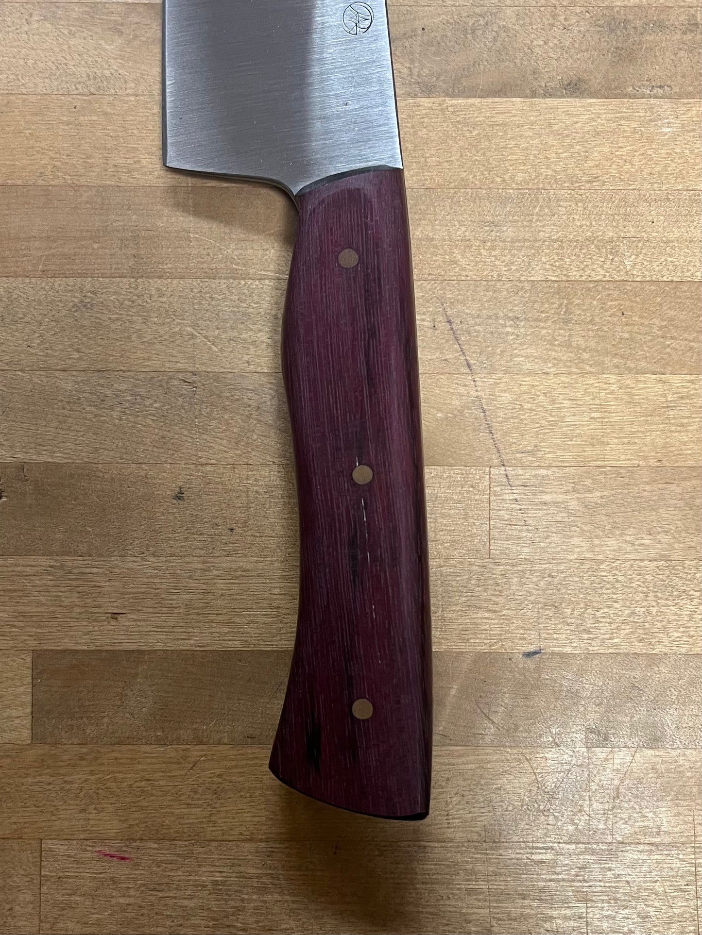 Grakka Metalworks, 8" Chef with Purple Heart handle