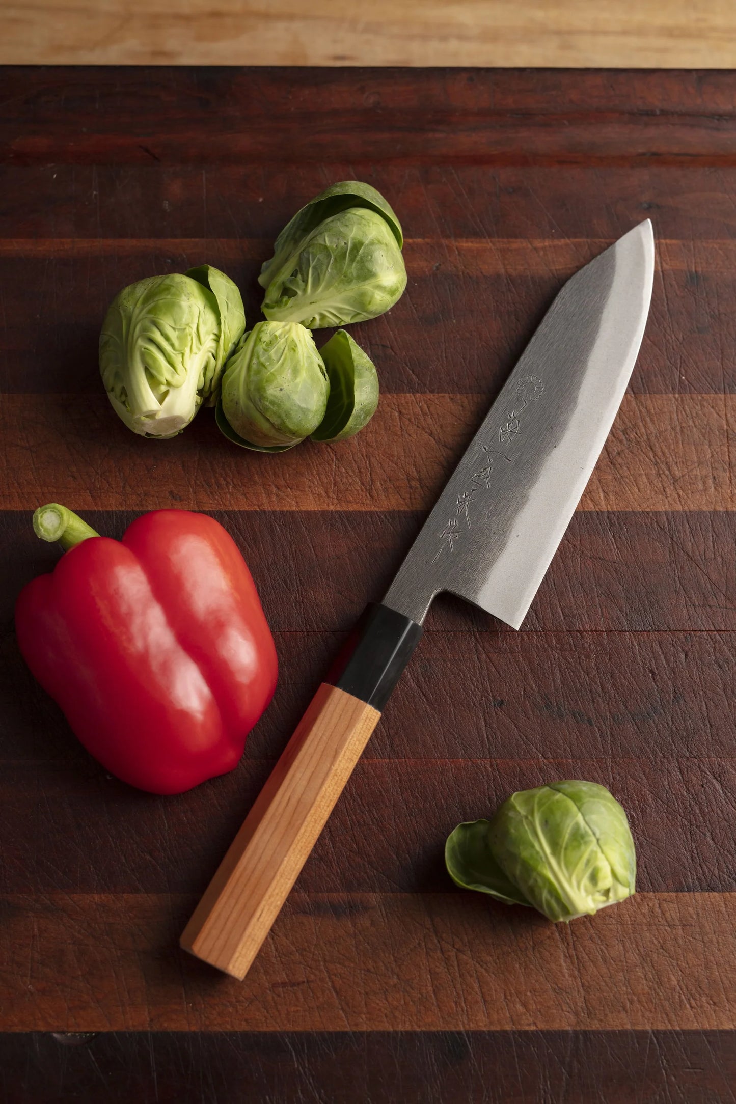 Kikuichi KURO Series Blue #2 Carbon Steel Clad Santoku (KURO18-AI)