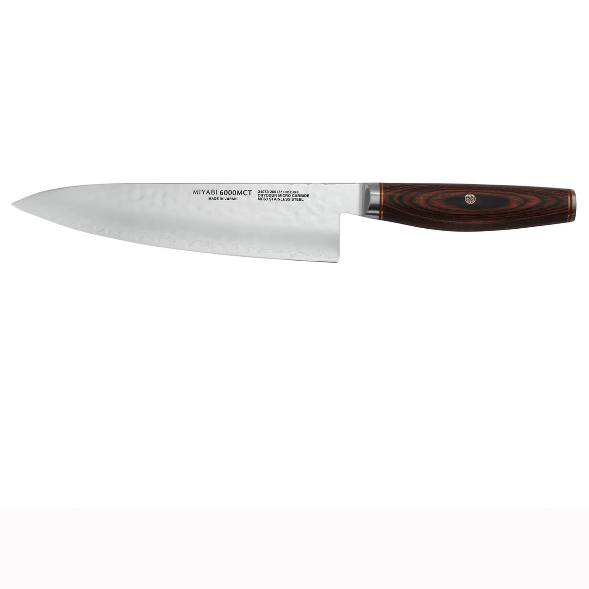 Miyabi Artisan Gyuto on white background.