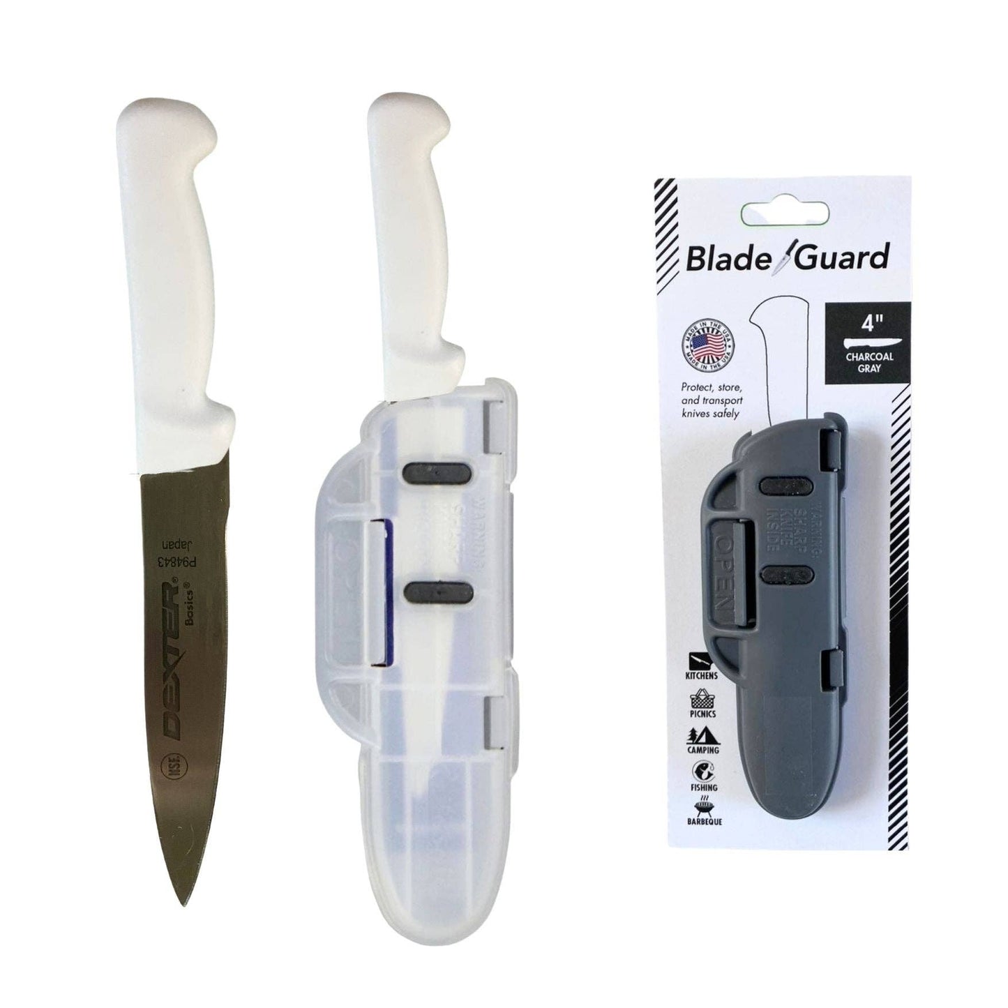 4" Blade Guard Knife Blade Cover - Non-Slip, Dishwasher Safe Sheath