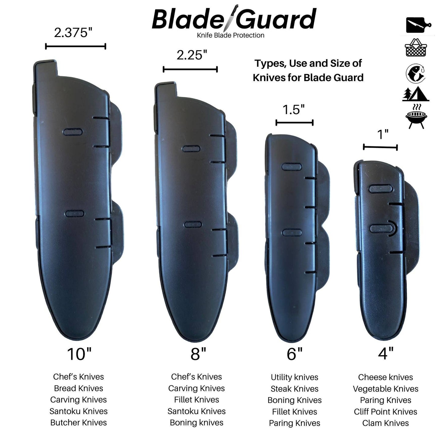 4" Blade Guard Knife Blade Cover - Non-Slip, Dishwasher Safe Sheath