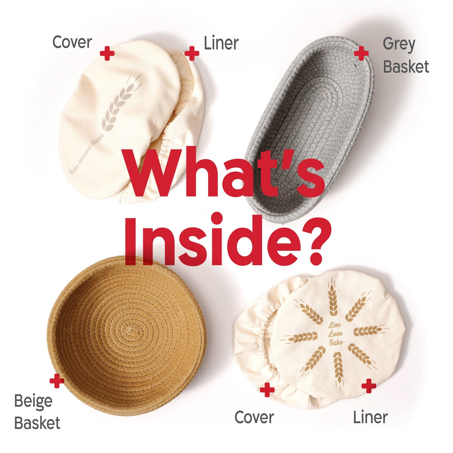 KneadAce - Oval & Round Cotton Rope Proofing Baskets