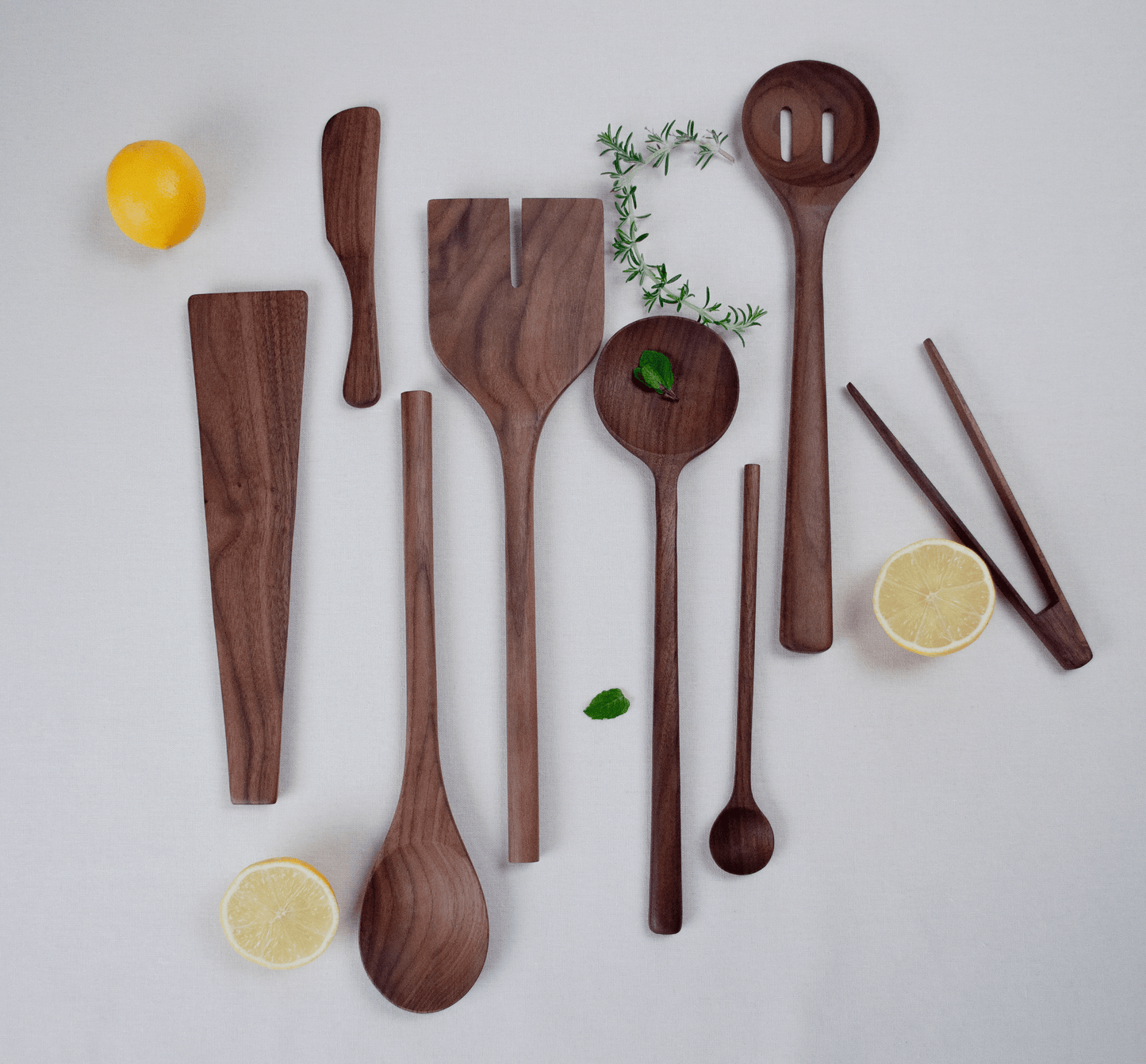 13” Walnut Wooden Salad Server Set