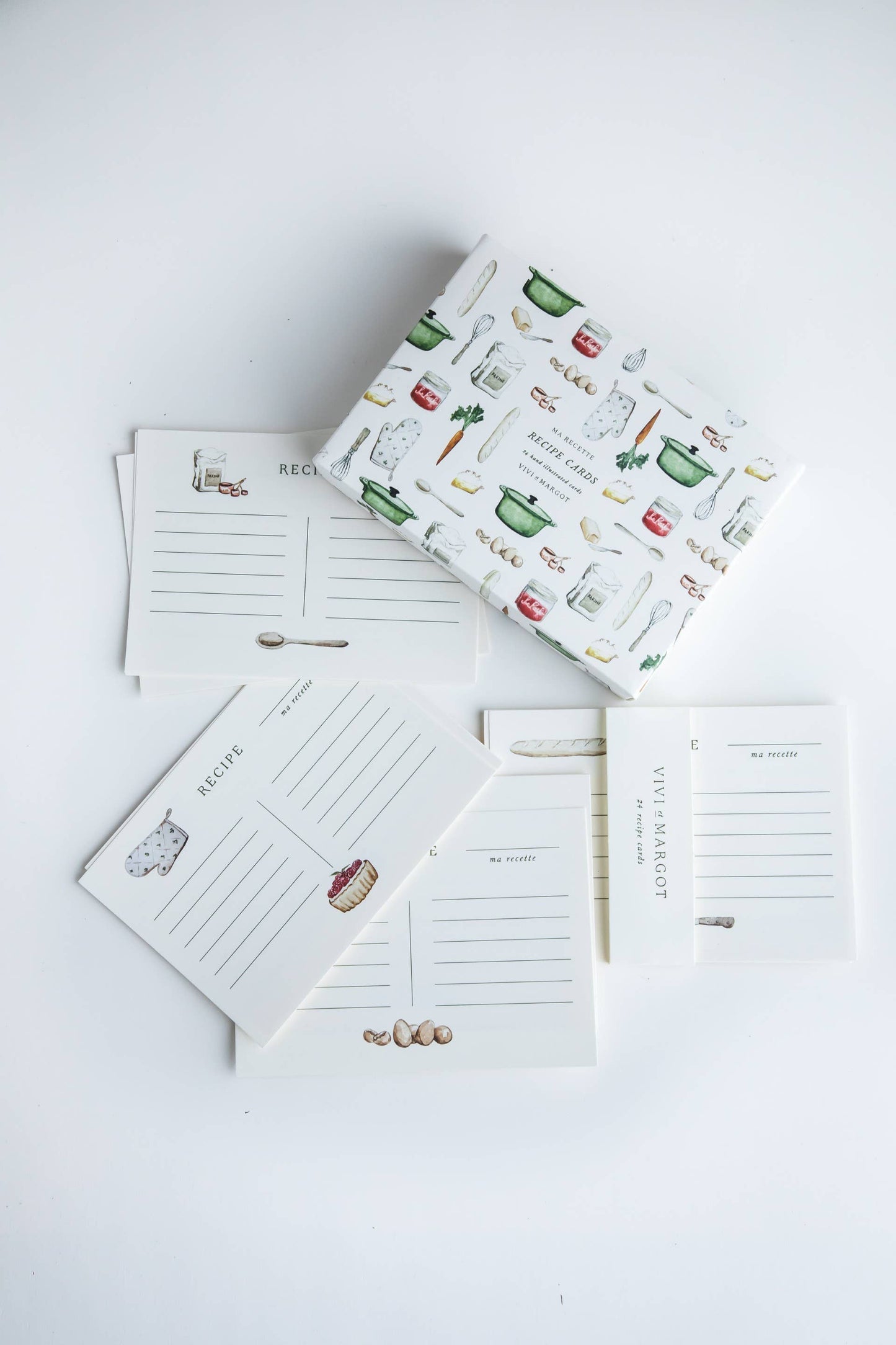 Vivi et Margot, Hand Illustrated Recipe Card Box Set 24