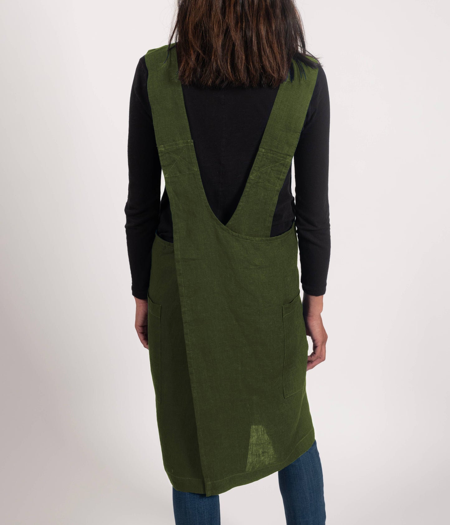 KAF Home, Stone Washed Linen Cross Back Smock Apron