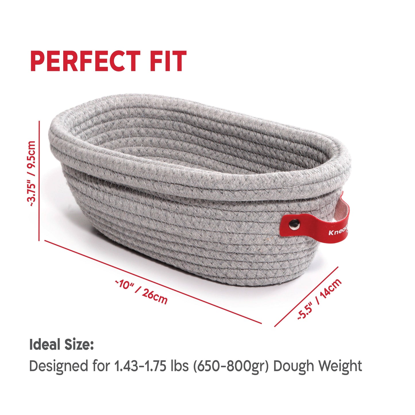 KneadAce® Oval Cotton Rope Proofing Baskets Set