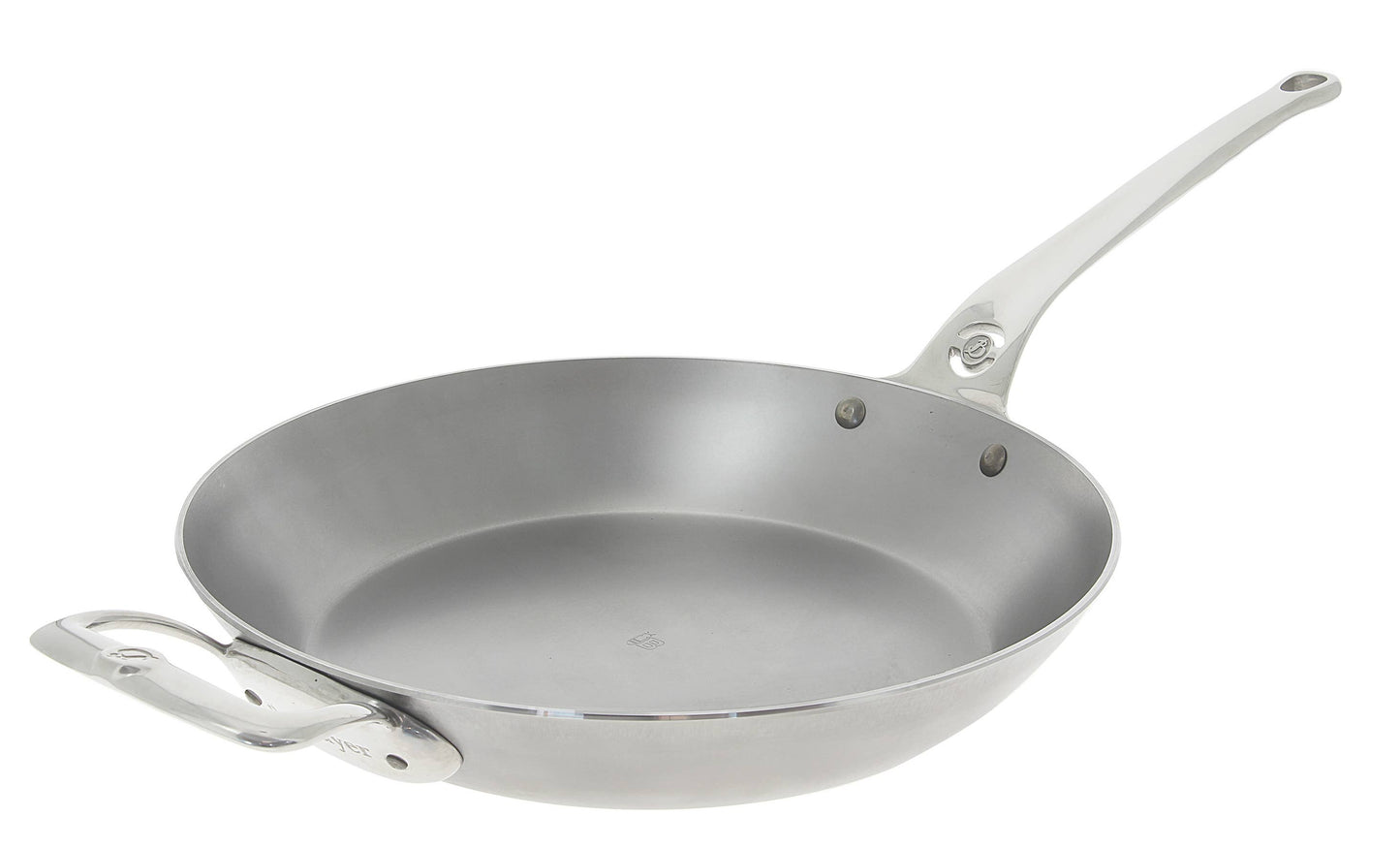 de Buyer 12.5" Mineral B PRO Carbon Steel Fry Pan with Helper Handle