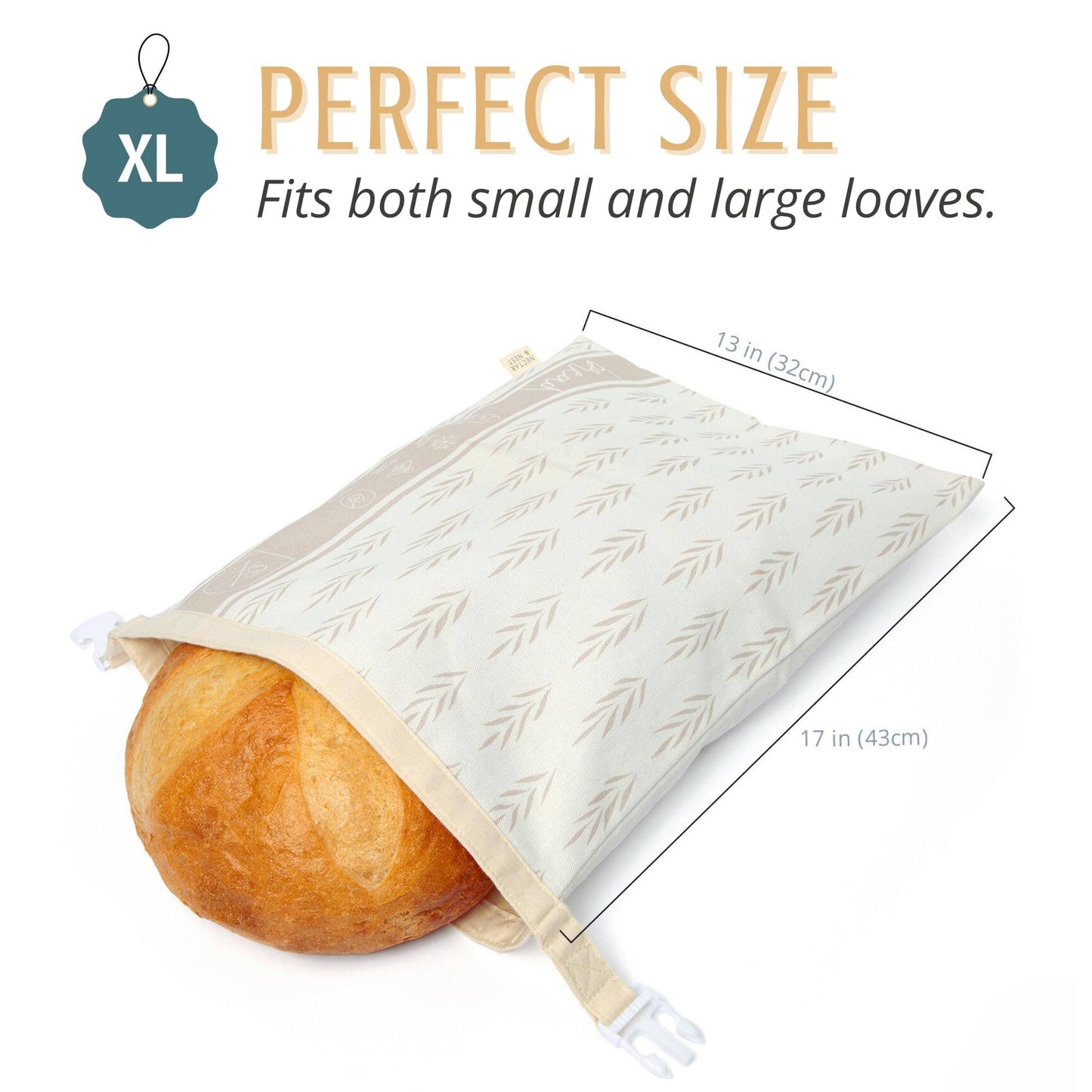 Nectar & Nest, Reusable Beeswax Bread Bags for Homemade Bread & Sourdough