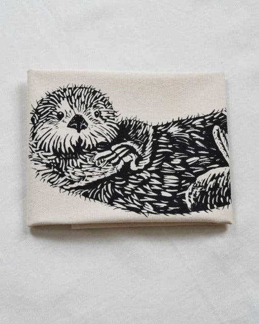 Otter Tea Towel in Black