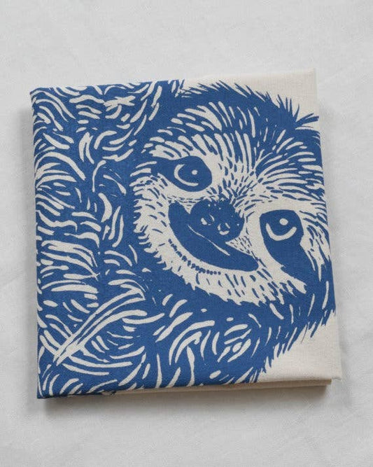 Hearth & Harrow, Organic Cotton Sloth Tea Towel in Blue