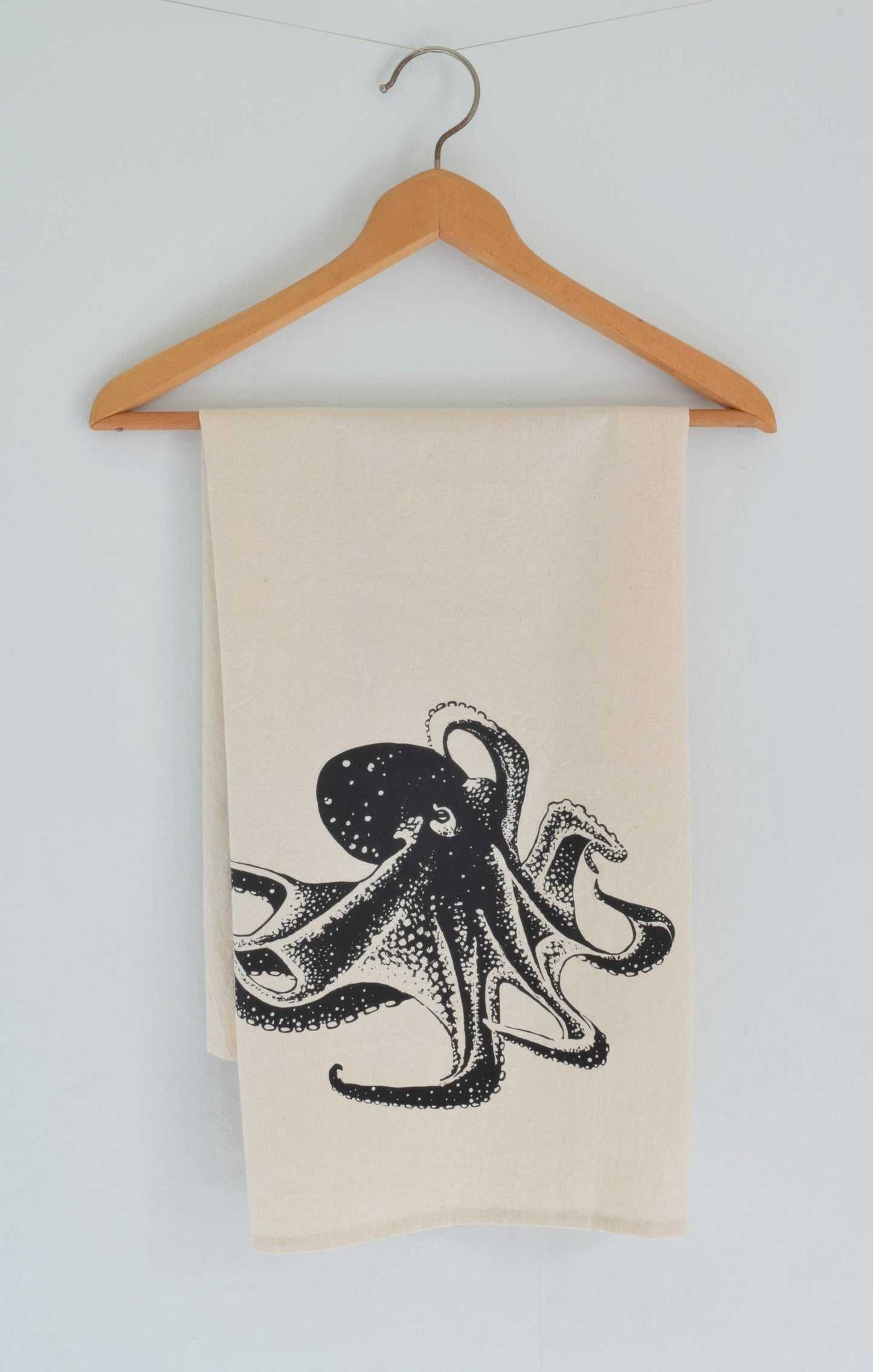 Octopus Tea Towel in Black