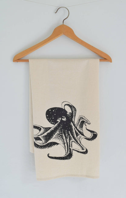 Octopus Tea Towel in Black