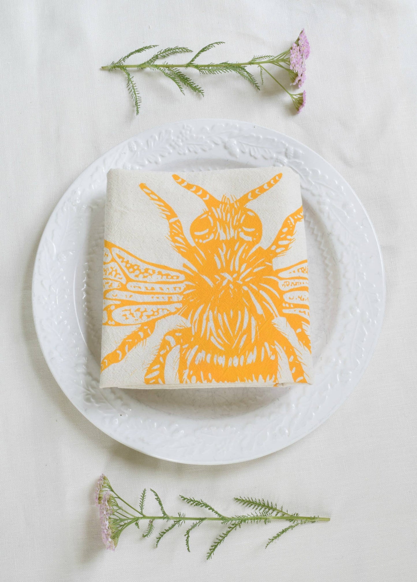 Honeybee Tea Towel in Yellow
