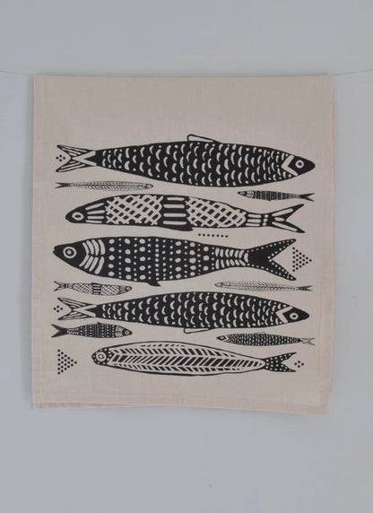 Hearth & Harrow, Organic Cotton Sardines Tea Towel (various colors)