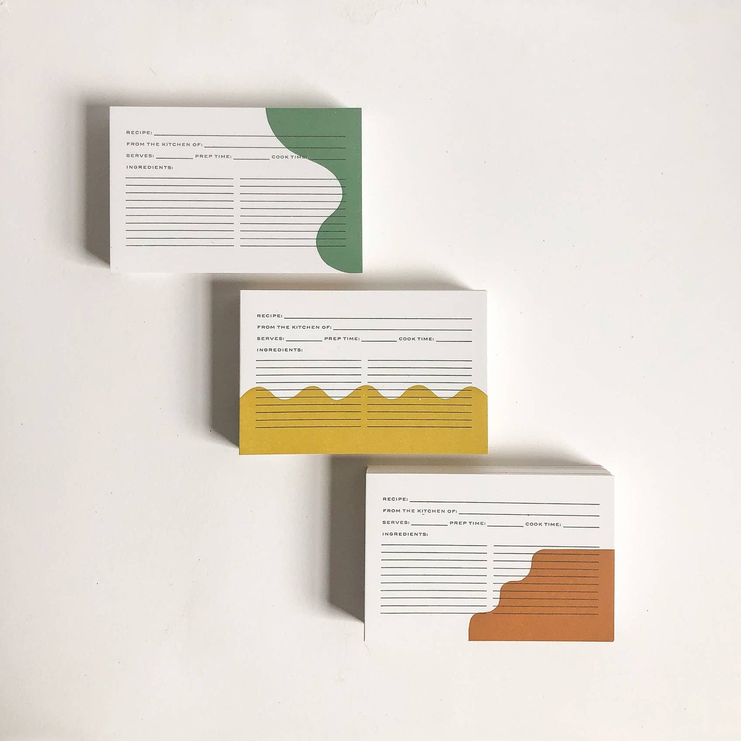 Gingerly Press, Rolling Hills Recipe Cards - Variety Pack