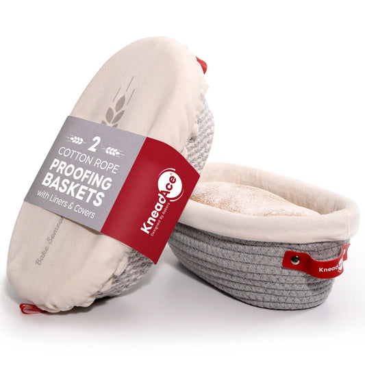 KneadAce® Oval Cotton Rope Proofing Baskets Set