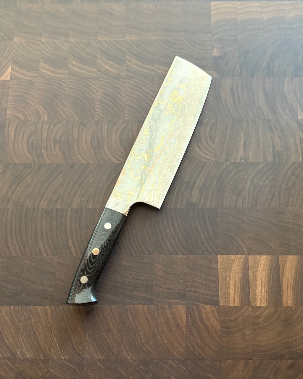 Takeshi Saji - Aogami #2 Rainbow Damascus, Nakiri 170(HD-1305)