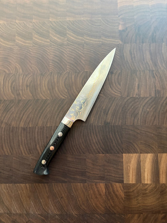 Takeshi Saji - Aogami #2 Rainbow Damascus, Petty 150(HD-1303)