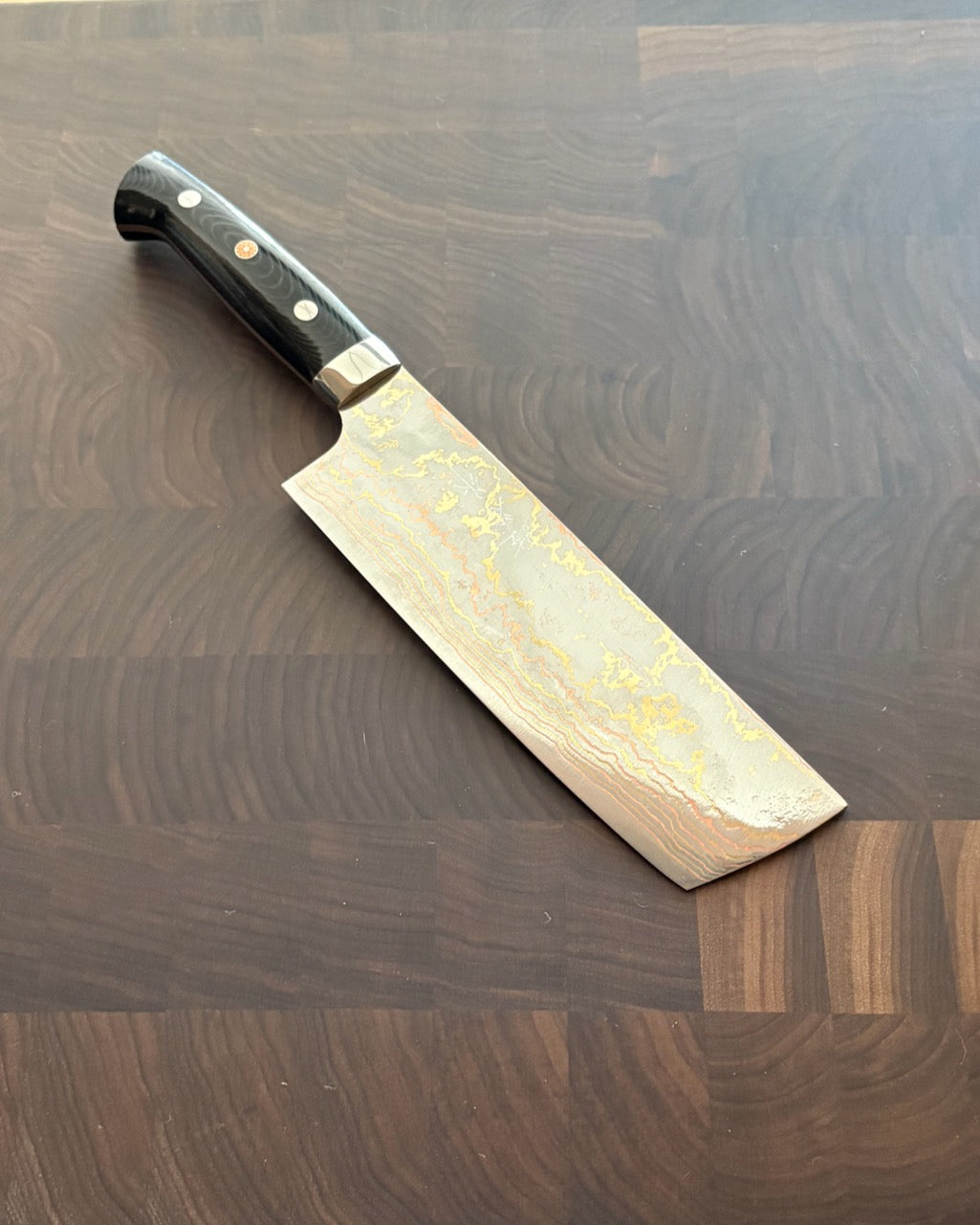 Takeshi Saji - Aogami #2 Rainbow Damascus, Nakiri 170(HD-1305)