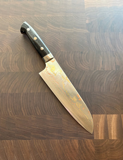 Takeshi Saji - Aogami #2 Rainbow Damascus, Santoku 180(HD-1304)