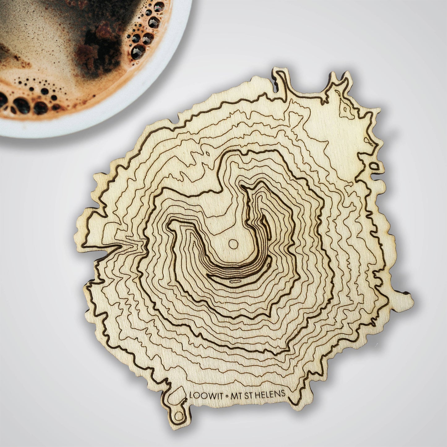 SML - Washington Volcanoes Topography Coasters, Set of 4