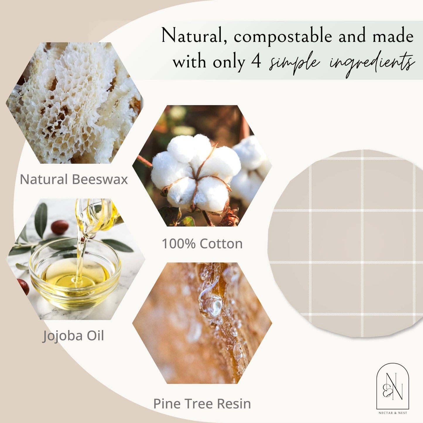 Nectar & Nest, Reusable Beeswax Bowl Covers for Bread Proofing