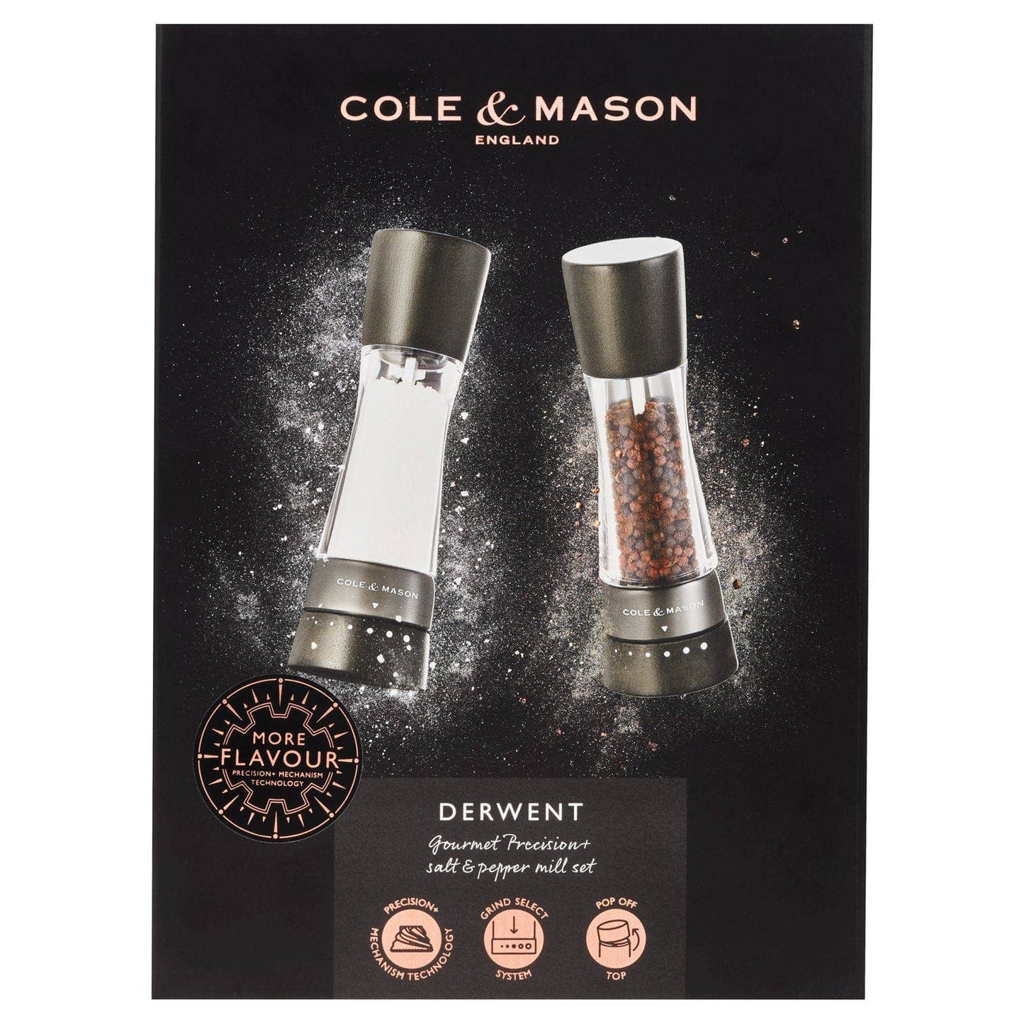 Cole & Mason - Derwent Salt & Pepper Mill Gift Set, Black Wood