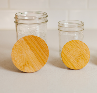 Bamboo Mason Jar Lids, 2 sizes (jars not included)