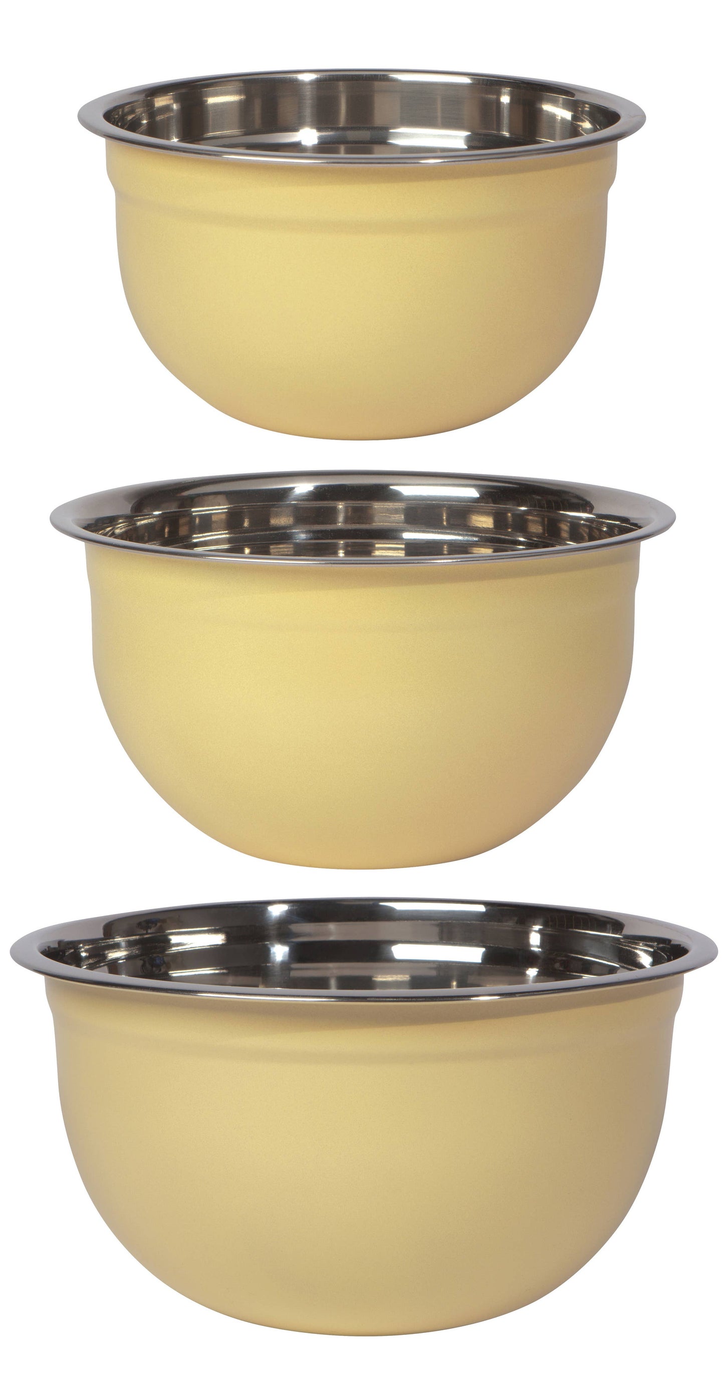Mixing Bowls, Matte Steel Sunrise Yellow - Set of 3