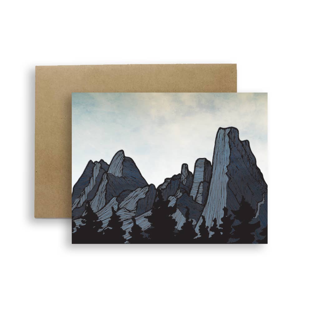 Red Umbrella, Spires Greeting Card