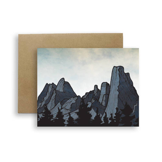 Red Umbrella, Spires Greeting Card