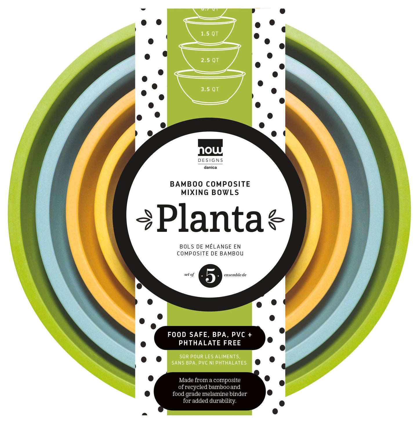 Planta,  Bamboo Fiber Mixing Bowls - Set of 5