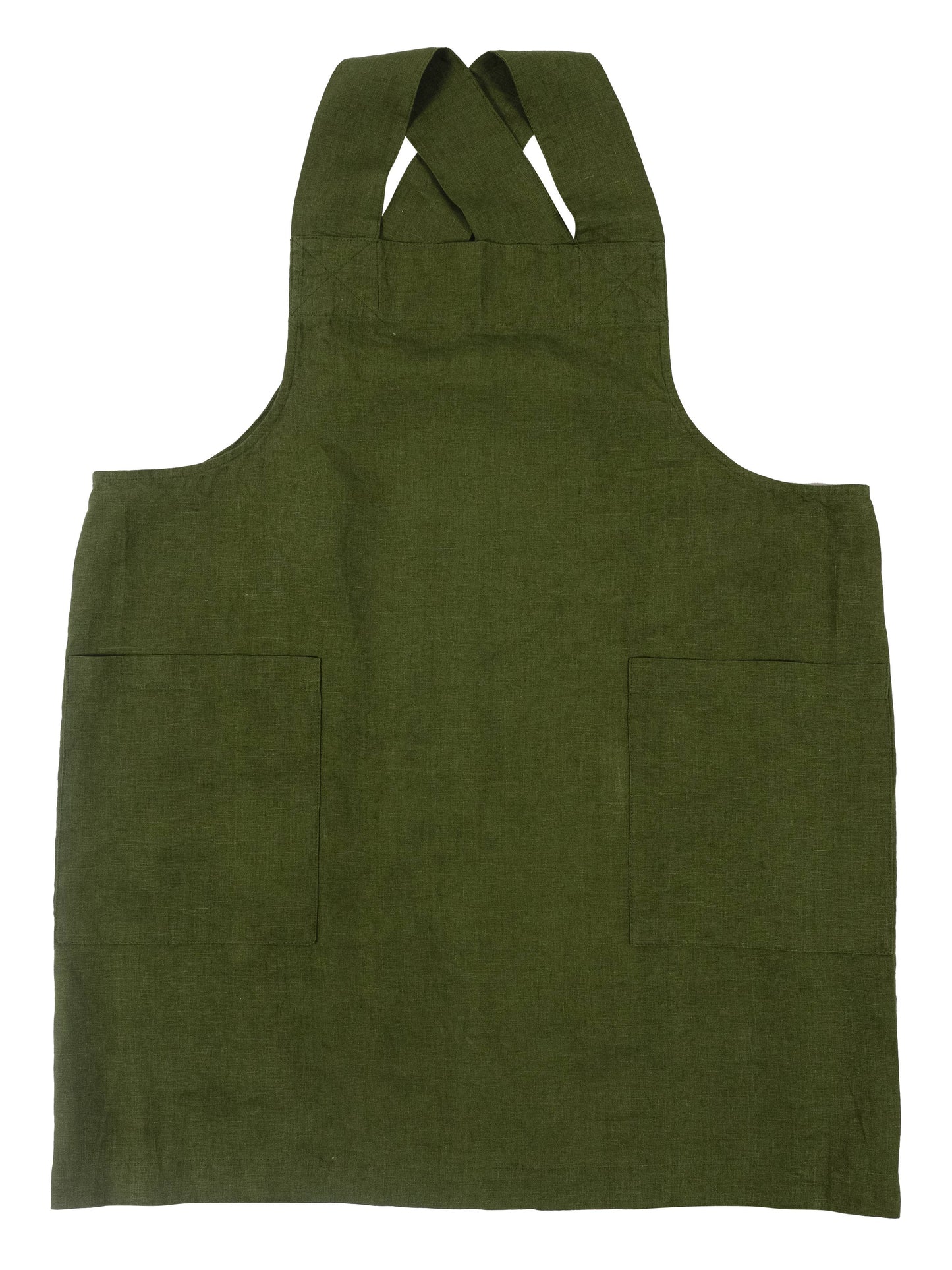 KAF Home, Stone Washed Linen Cross Back Smock Apron