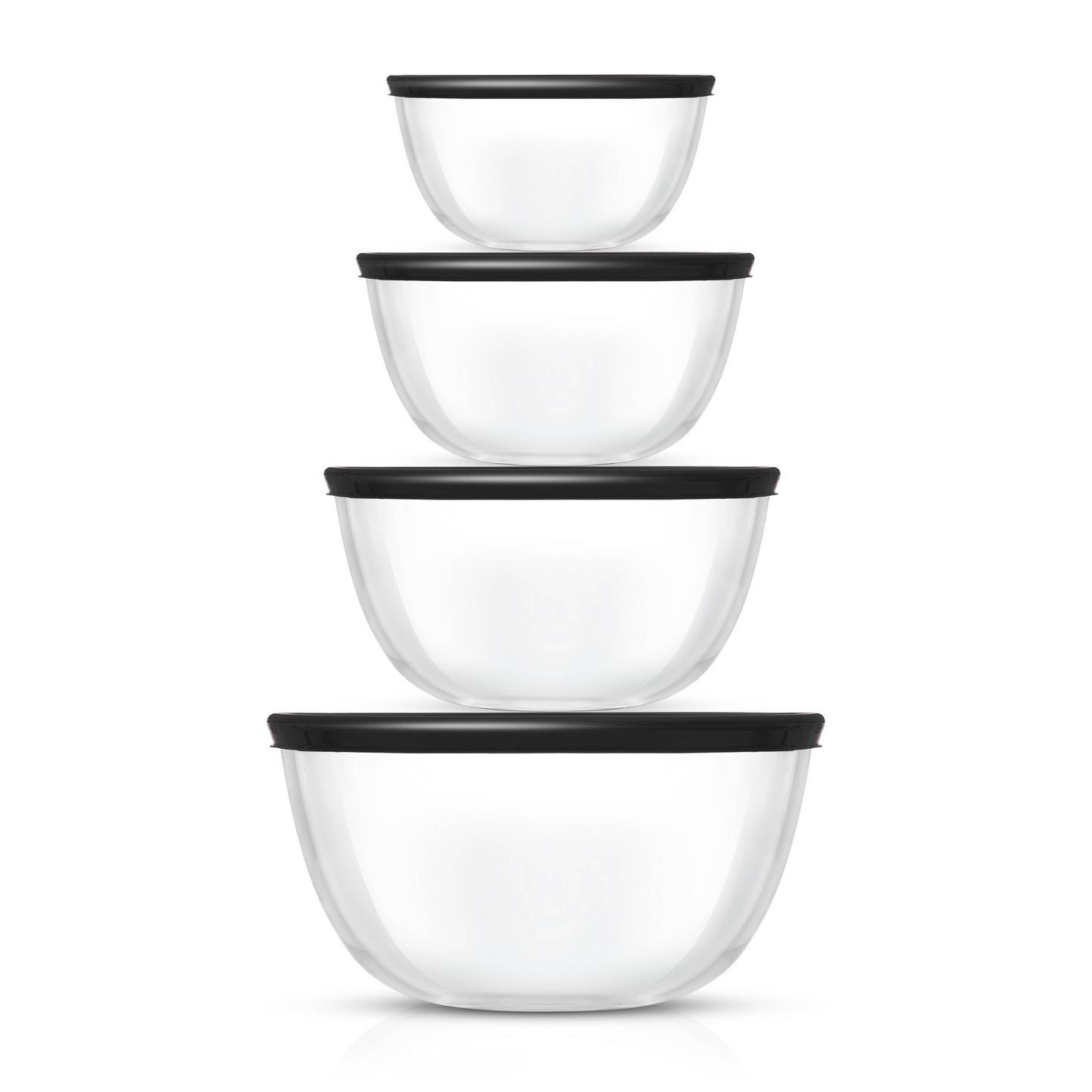 Joy Jolt - 4 Glass Mixing Bowls With Lids, Nesting Bowls
