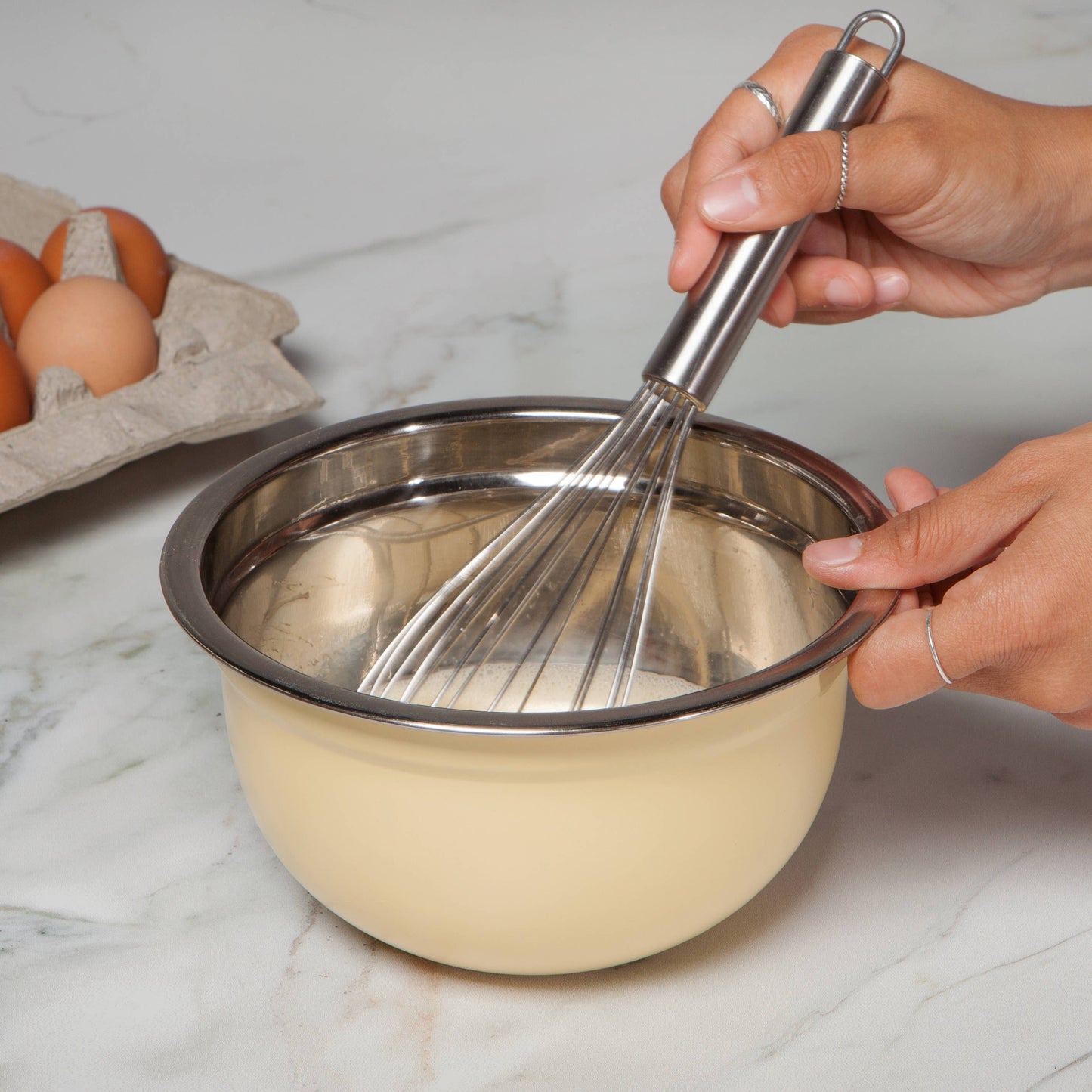 Mixing Bowls, Matte Steel Sunrise Yellow - Set of 3