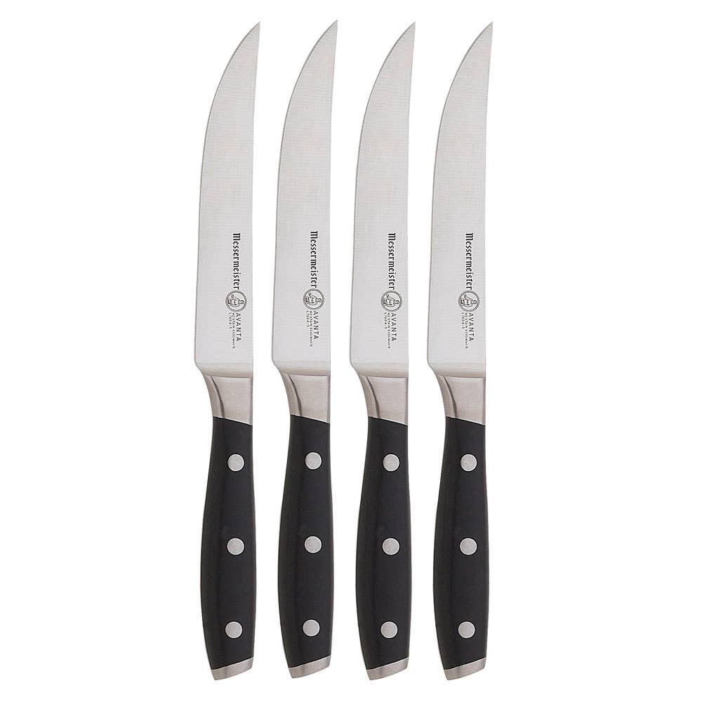 Messermeister Avanta Fine Edge Steak Knife Set - Pom Handle - 4 Pc