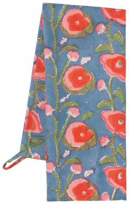 Poppy Block Print Dishtowel