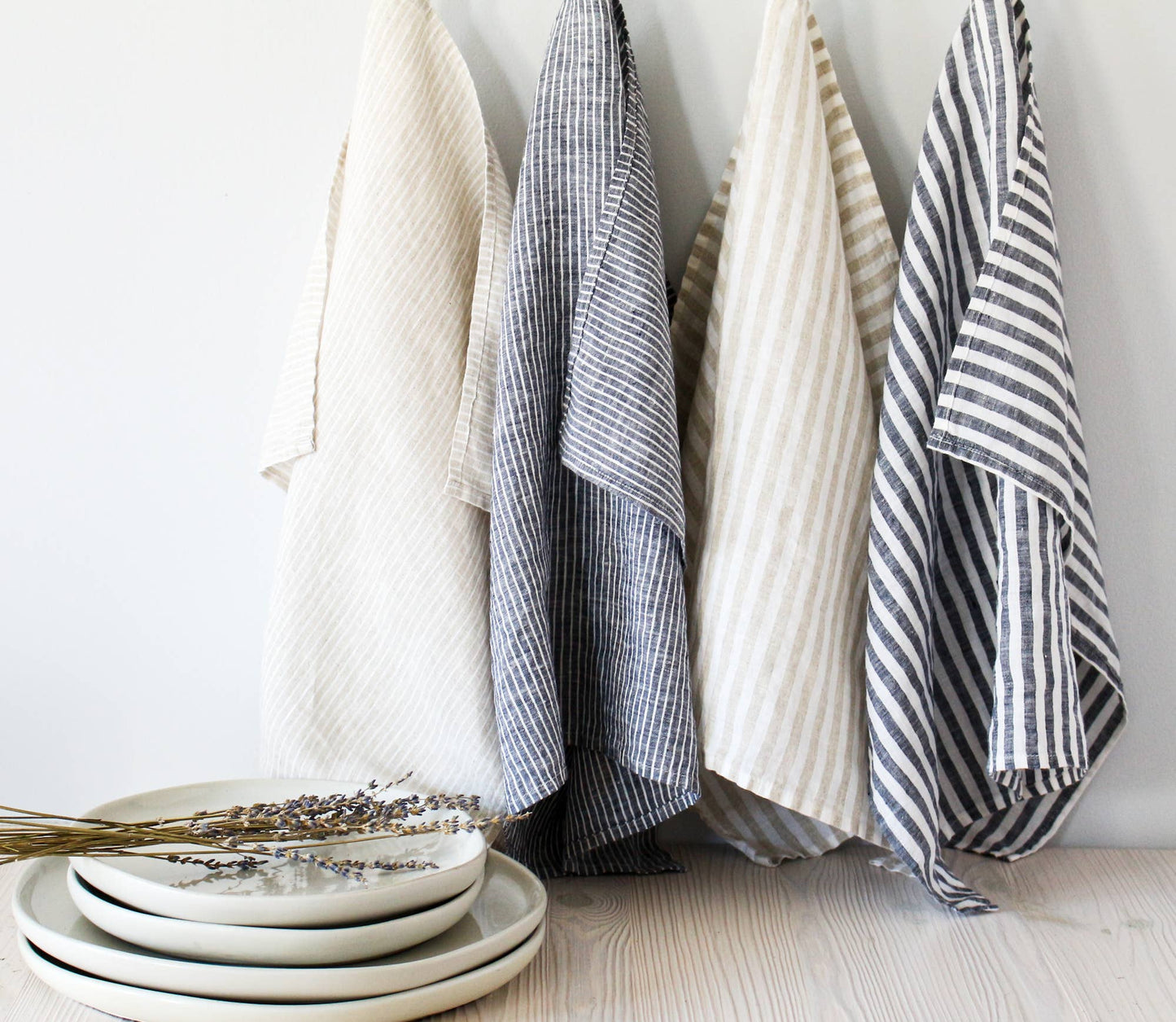 Striped Linen Tea Towel, Set of 2