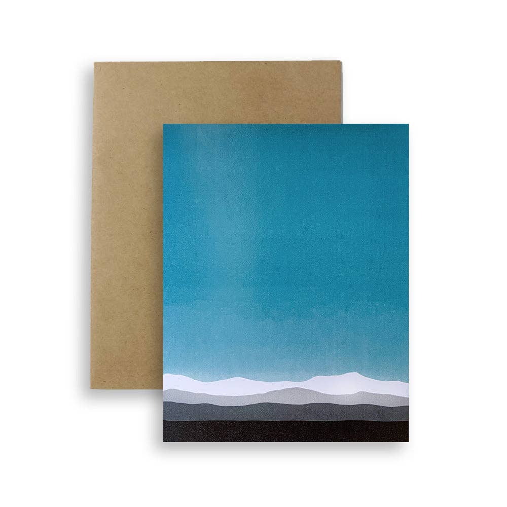 Red Umbrella, Ridgeline Greeting Card