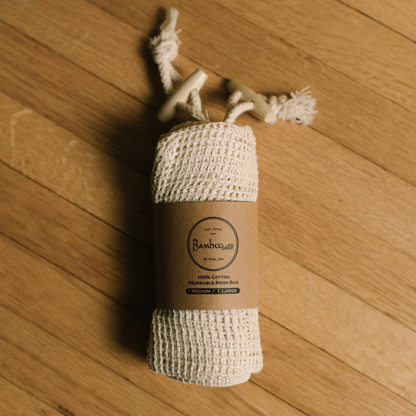 2 Pack Organic Cotton Mesh Produce Bags | Farmers Market
