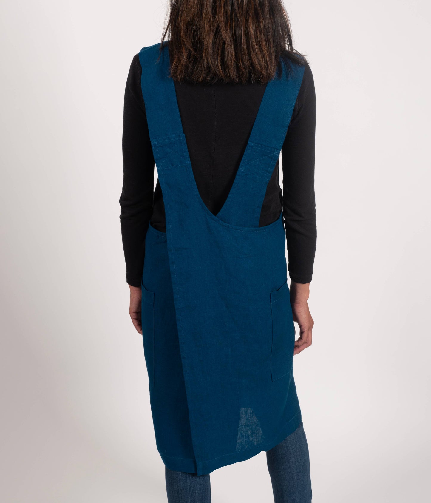 KAF Home, Stone Washed Linen Cross Back Smock Apron
