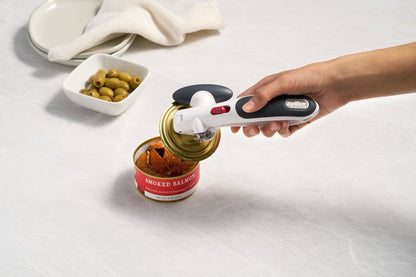 Zyliss Lock N' Lift Can Opener with Lid Lifter Magnet, White
