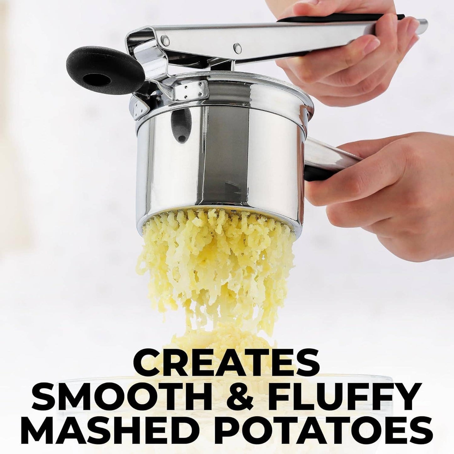Zulay, 15oz Potato Ricer – Heavy-Duty Stainless Steel with 2 Discs