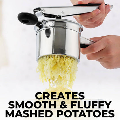 Zulay, 15oz Potato Ricer – Heavy-Duty Stainless Steel with 2 Discs